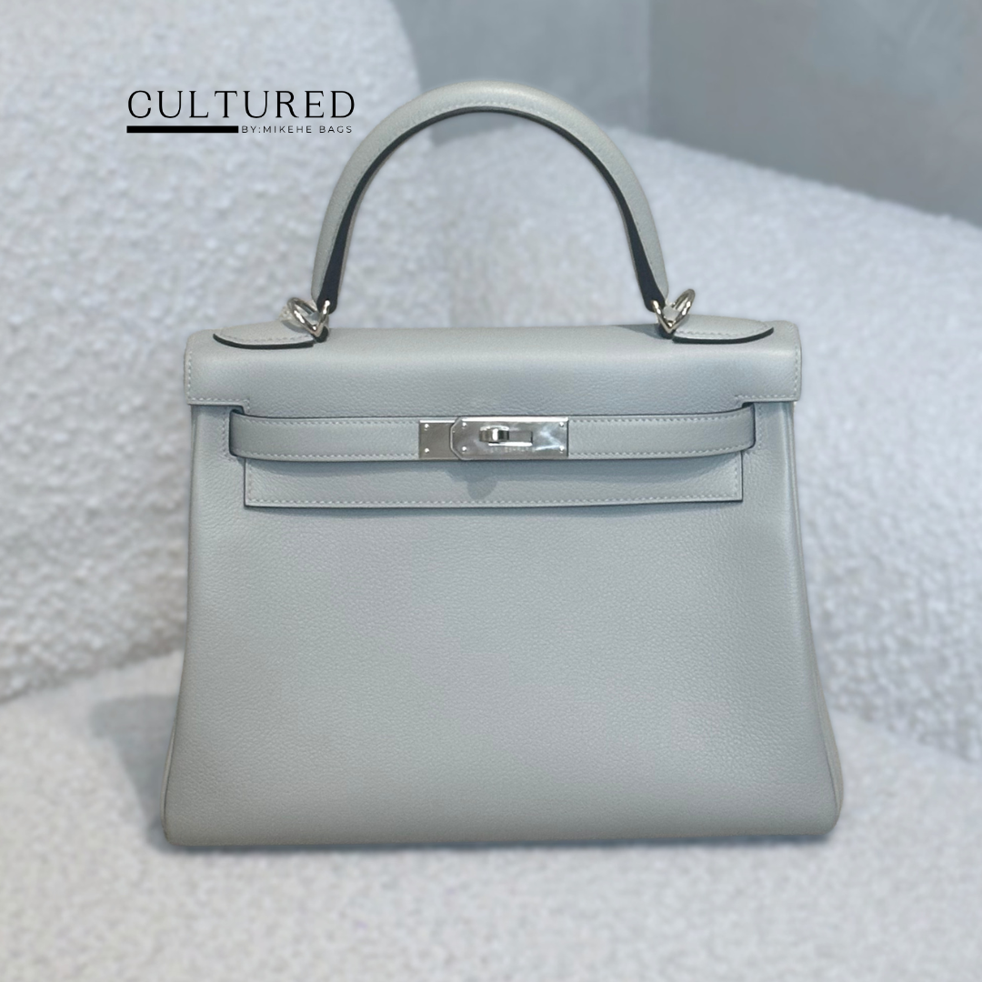 Hermès Kelly 28 in Mouette (Evercolor Leather)