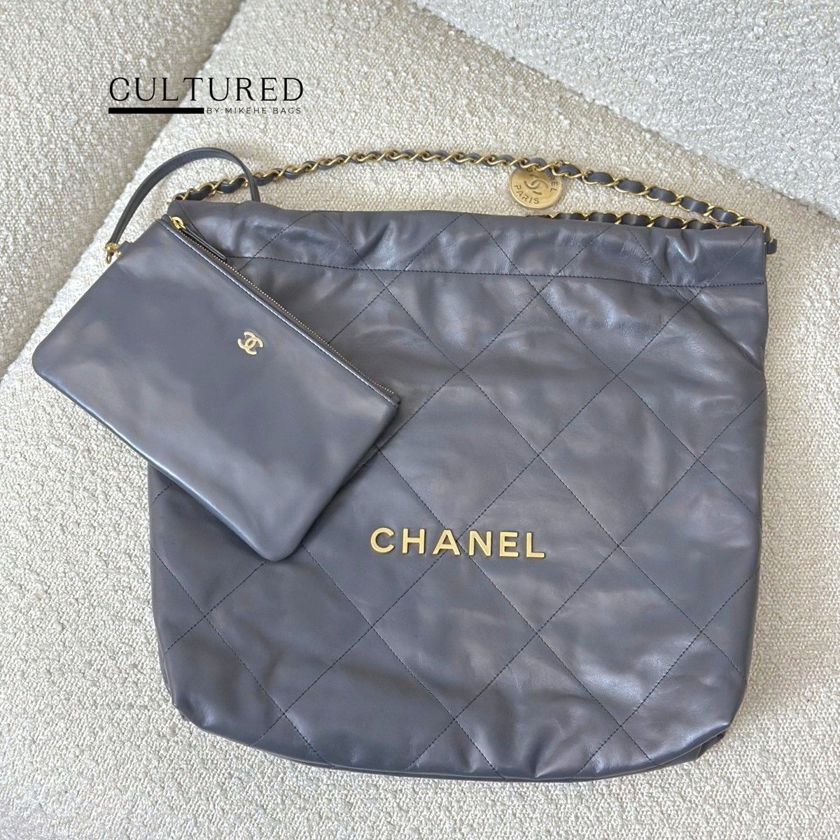 Chanel 22 Medium Dark Grey