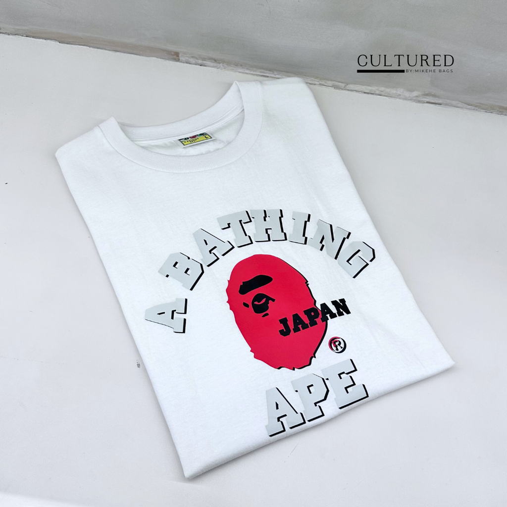 BAPE Japan College Men's T-Shirt in White