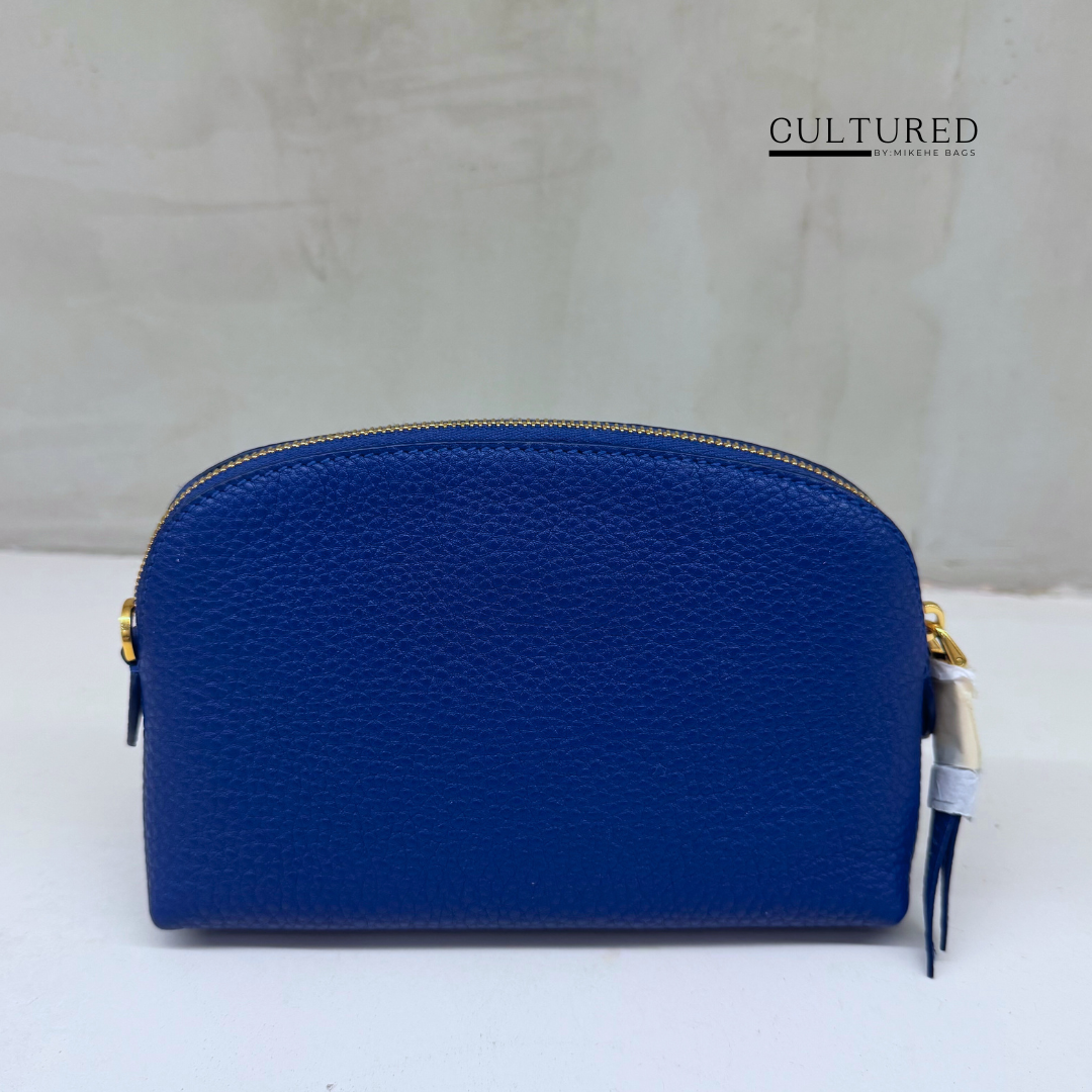 Prada Leather Pouch in Cobalt Blue