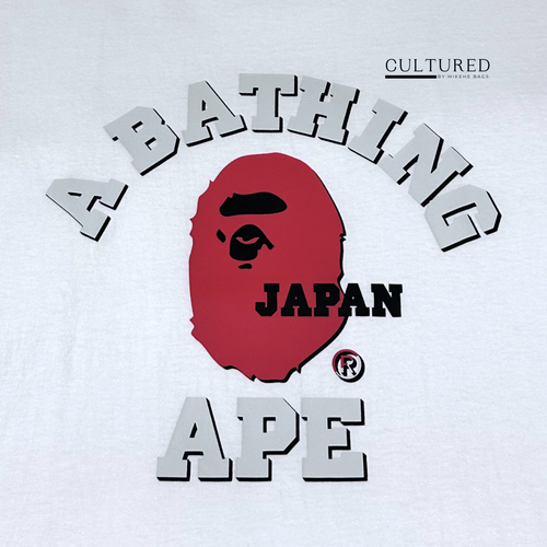 BAPE Japan College Men's T-Shirt in White
