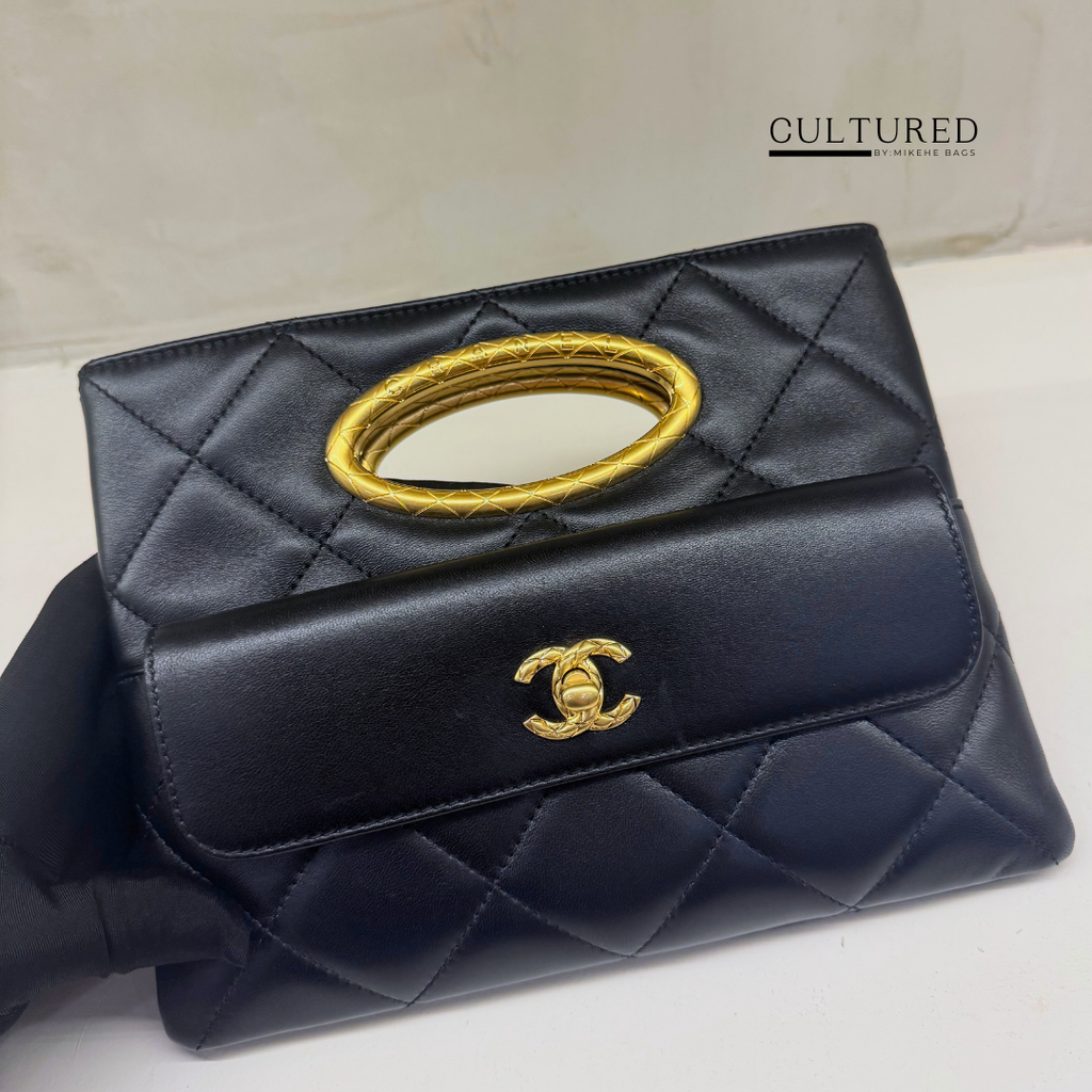 Chanel Lambskin Quilted Clutch