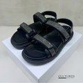 Dior Dioract Sandals in Black Lambskin Size 39.5