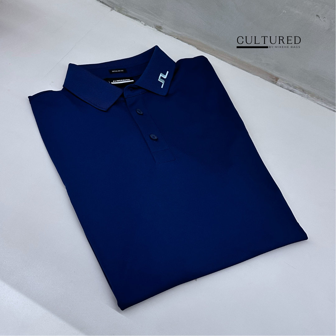 J Linderberg Golf KV Polo Shirt in Estate Blue